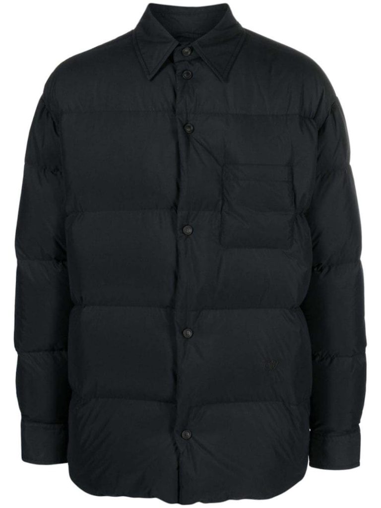 OFF- Button-Front Puffer Jacket Zwart