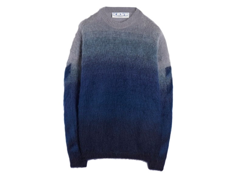 OFF- Diagonal Brushed Sweater Blauw