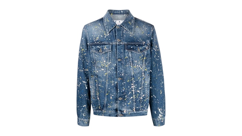 OFF- Paint Splatter Skate Fit Jacket Blauw