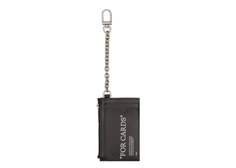 Off- Quote Bookish Key Ring Card Case Zwart