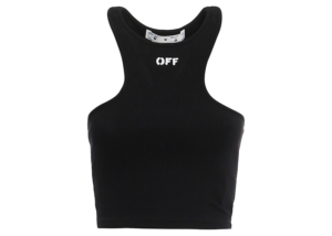 OFF- Women’s Off Stamp Ribbed Rowing Top Zwart