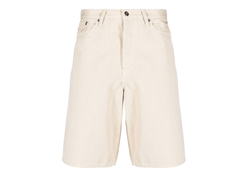 OFF- Wave Off Canvas Utility Shorts Beige