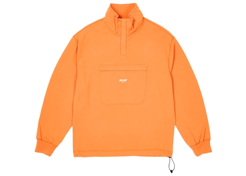 Palace 1/4 Zip Washed Funnel Tiger Oranje