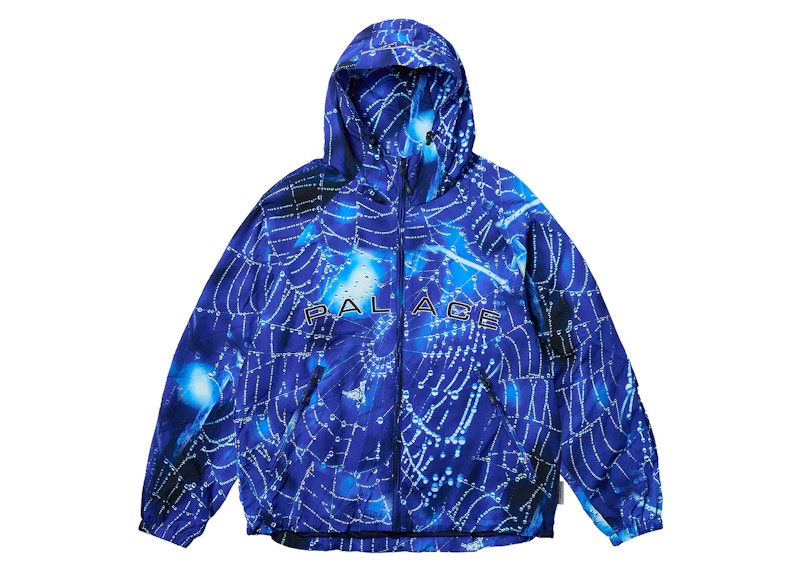Palace Arc Shell Hooded Jacket Spider Web Blauw