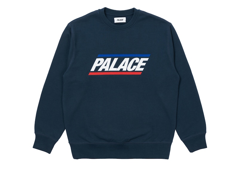 Palace Basics Logo Crew Blauw