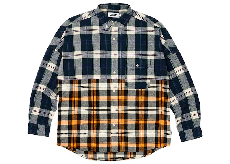 Palace Checkmate Drop Shoulder Shirt Blauw