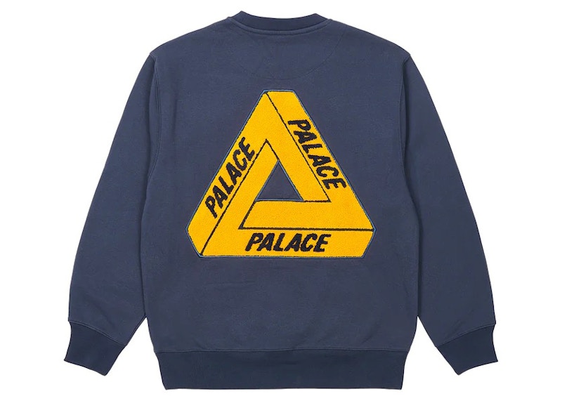 Palace Fleece Tri-Ferg Crew Blauw