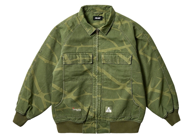 Palace Heavy Canvas Bomber Jacket Deep Groen