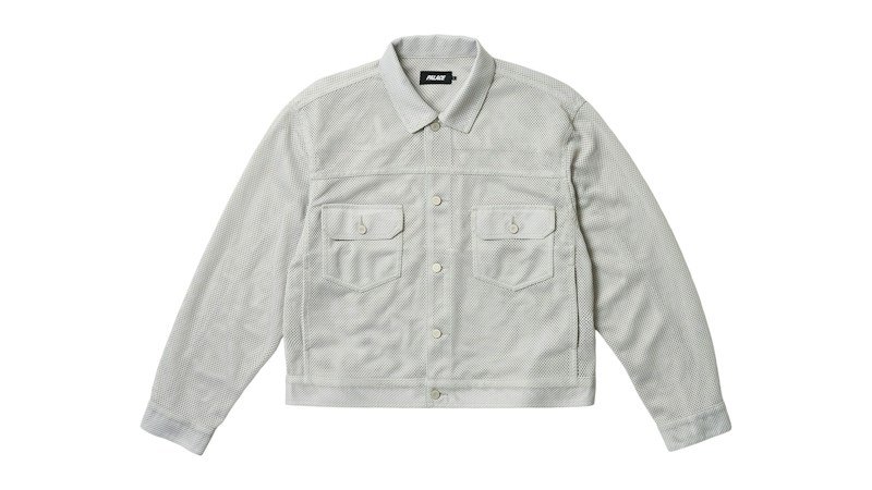 Palace Mesh Trucker Jacket Concrete Grijs