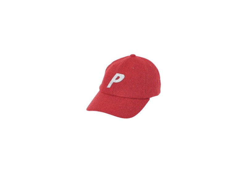 Palace P Wool 6-Panel Burgundy Rood