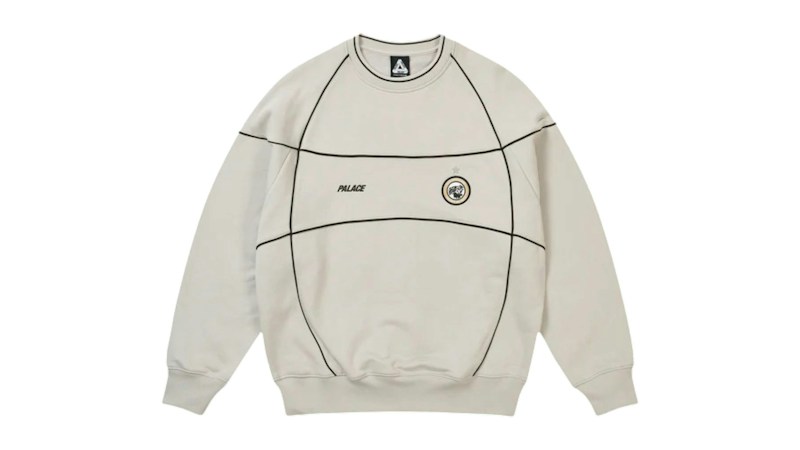 Palace Pro Team Piped Crew Concrete Grijs