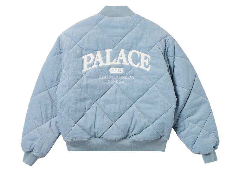 Palace Quilted Jacket Chill Blauw