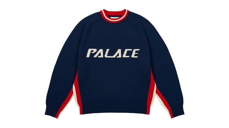 Palace Tri Colour Knit Blauw