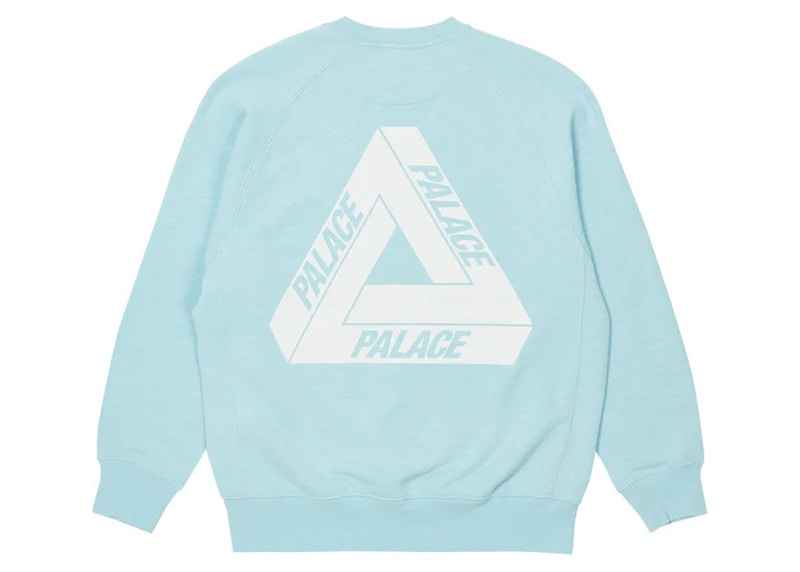 Palace Tri-Ferg Slub Crew Light Blauw