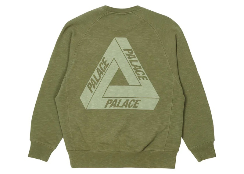 Palace Tri-Ferg Slub Crew Olijf