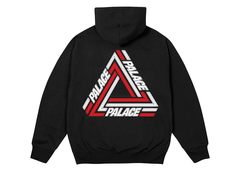 Palace Tri-Line Hood Zwart