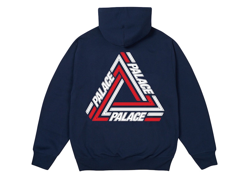 Palace Tri-Line Hood Blauw