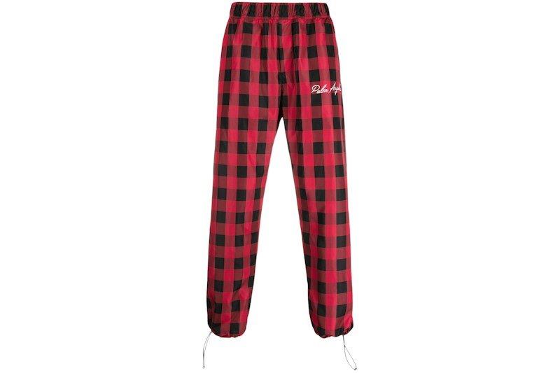 Palm Angels Check Print Track Pants Zwart