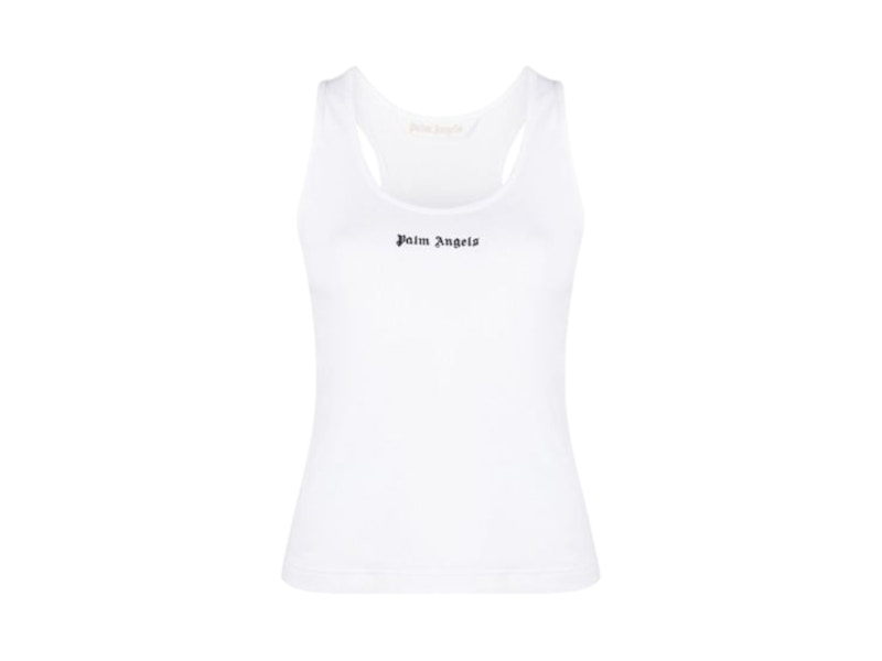 Palm Angels Classic Logo Rib Tank Top Wit