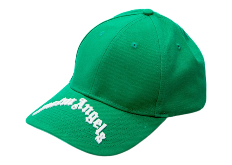 Palm Angels Curved Logo Baseball Cap Groen