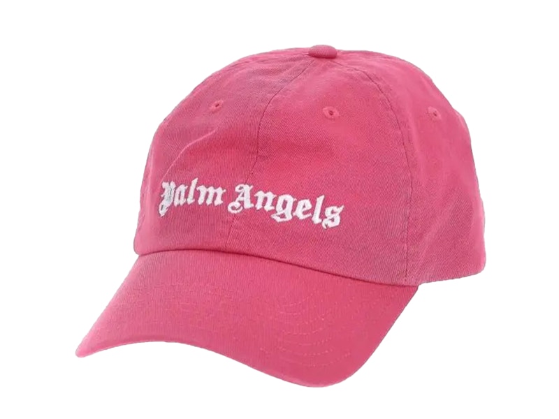 Palm Angels Embroidered Gothic Intarsia Logo Strap-Back Cap Roze