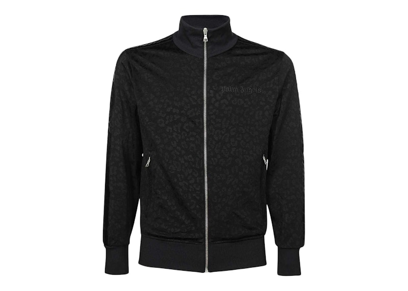 Palm Angels Leopard Track Jacket Zwart