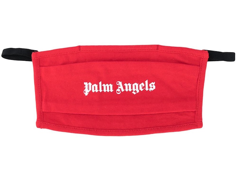 Palm Angels Logo Print Face Mask Rood