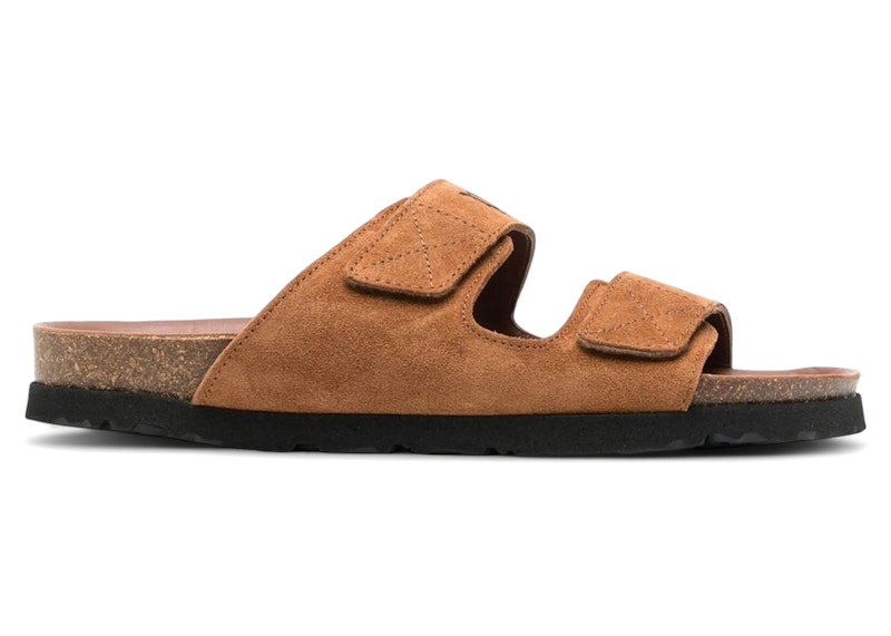 Palm Angels Logo Print Slide Sandals Sand Creme
