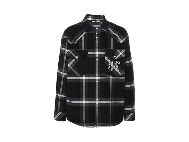 Palm Angels Monogram Check Overshirt Zwart