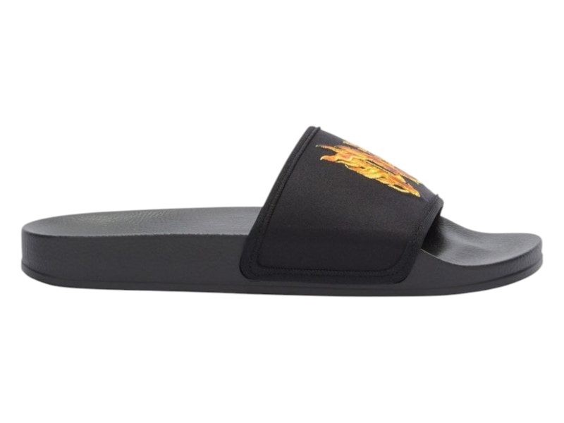 Palm Angels Monogram Pool Sliders Zwart