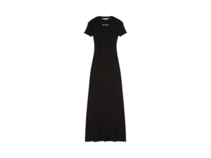Palm Angels Open Back Logo Rib Dress Zwart