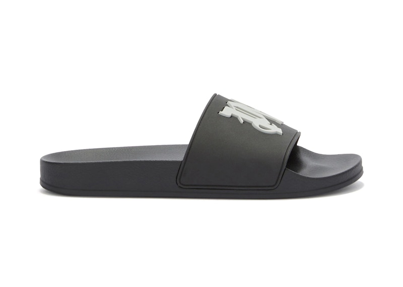 Palm Angels PA Monogram Pool Slides Light Zwart