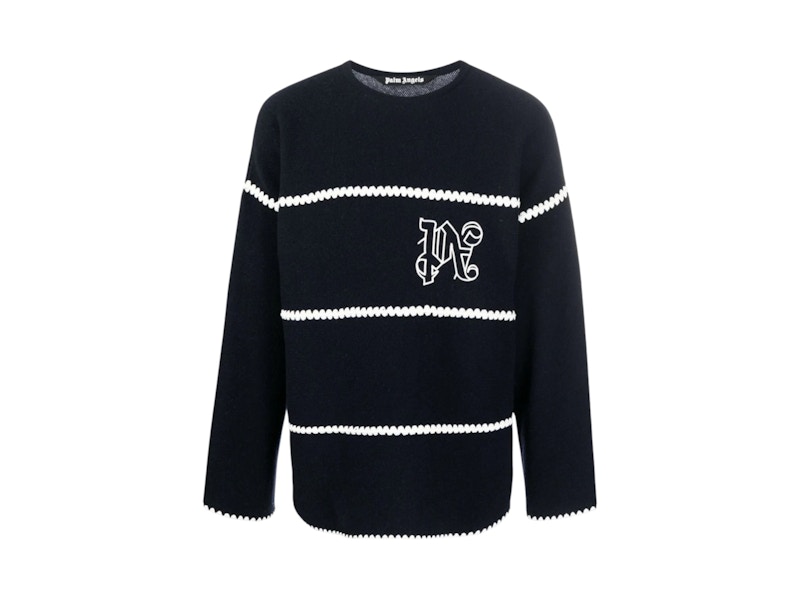 Palm Angels PA Monogram Striped Sweater Blauw