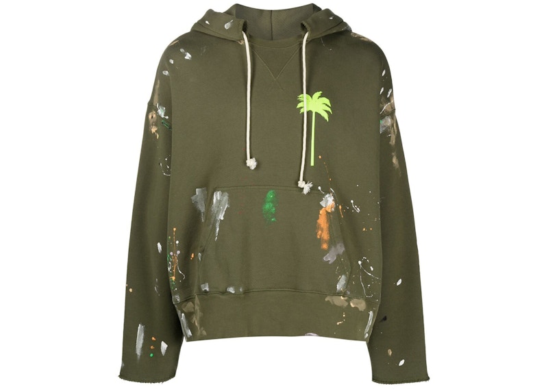 Palm Angels Paint Palm Tree Sweatshirt Groen