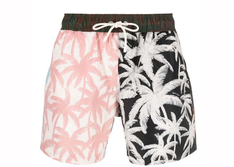 Palm Angels Patchwork Look Swim Shorts Multicolor