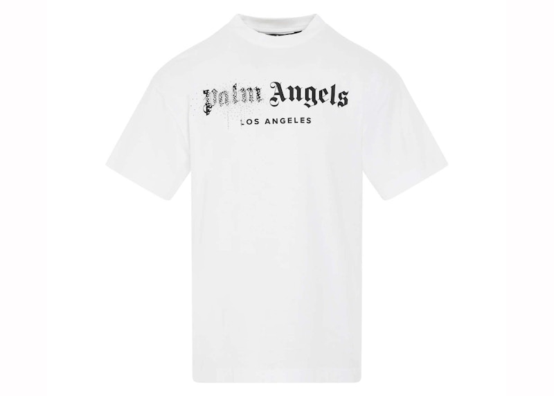 Palm Angels Rhinestone Sprayed T-Shirt Zwart