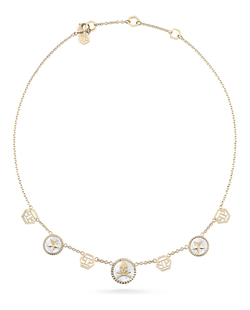 Philipp Plein Plein Mini Logo Cable Chain Necklace Goud