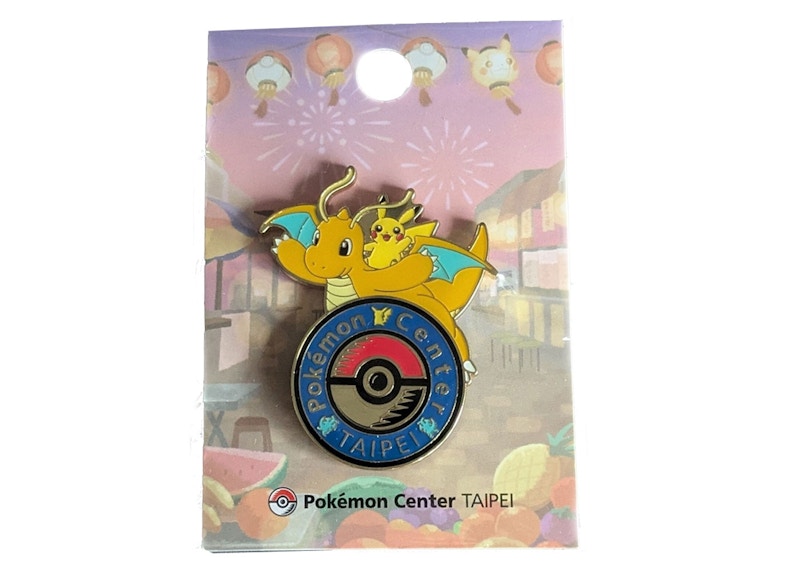 Pokemon Center Taiwan Dragonite Pikachu Pin Multicolor