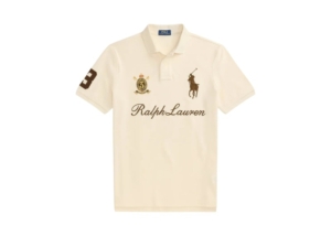 Polo Ralph Lauren Basic Mesh Script Embroidered Short-Sleeve Polo Guide Creme