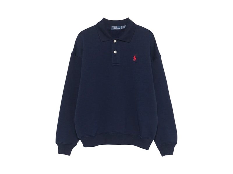 Polo Ralph Lauren Collar Fleece Pullover Pullover Marineblauw