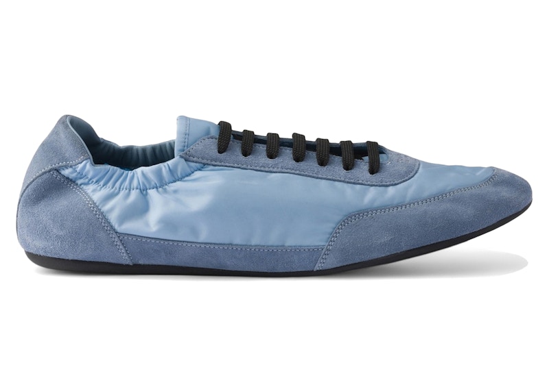 Prada Collapse Sneakers Re-Nylon Suede Elasticized Light Blauw