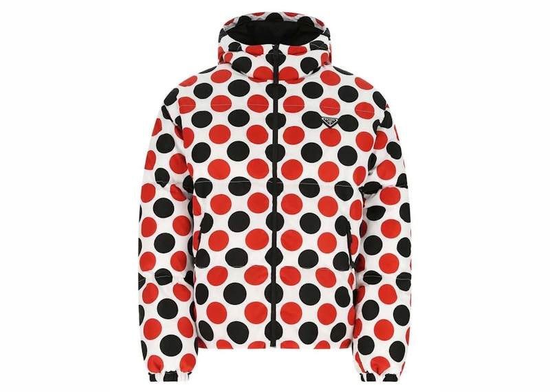 Prada Logo Plaque All-Over Printed Jacket Zwart