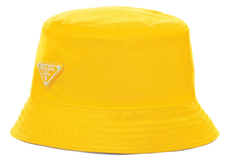 Prada Nylon Bucket Hat Geel