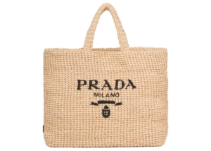 Prada Raffia Tote Bag Bruin