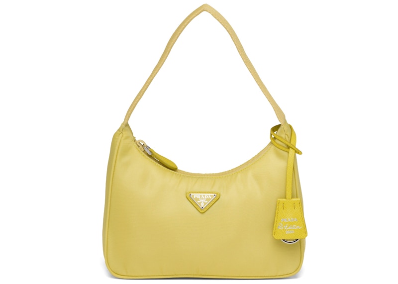 Prada Re-Edition 2000 Nylon Bag Mini Pineapple Geel