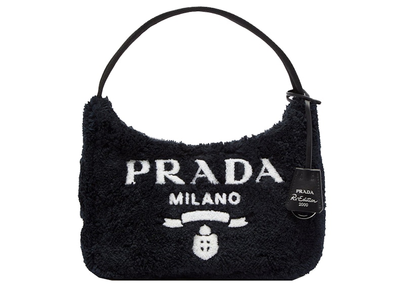 Prada Re-Edition 2000 Terry Shoulder Bag Mini Zwart