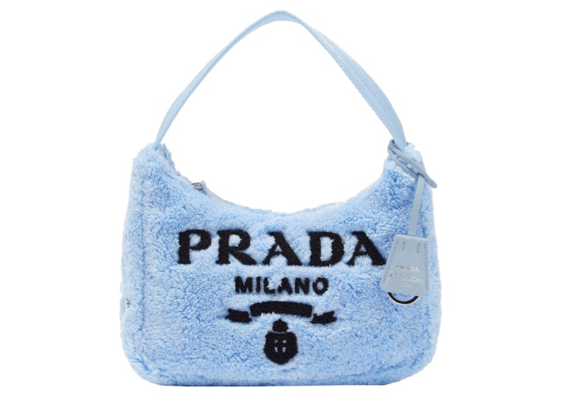 Prada Re-Edition 2000 Terry Shoulder Bag Mini Blauw