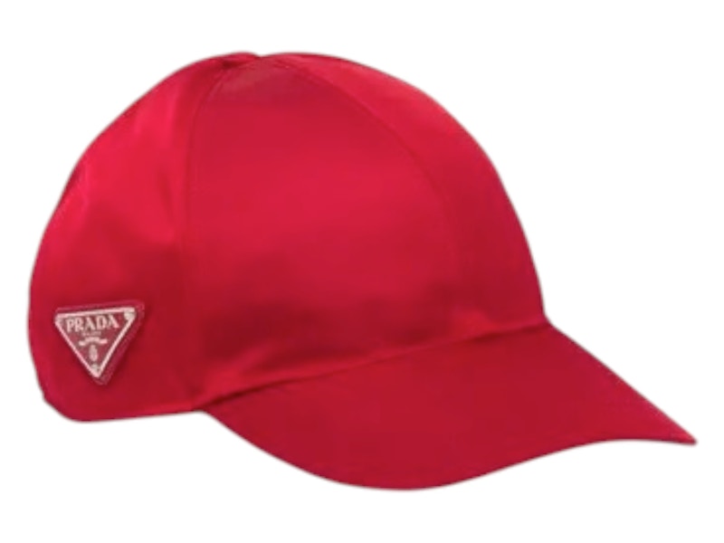 Prada Re-Nylon Logo Cap Rood