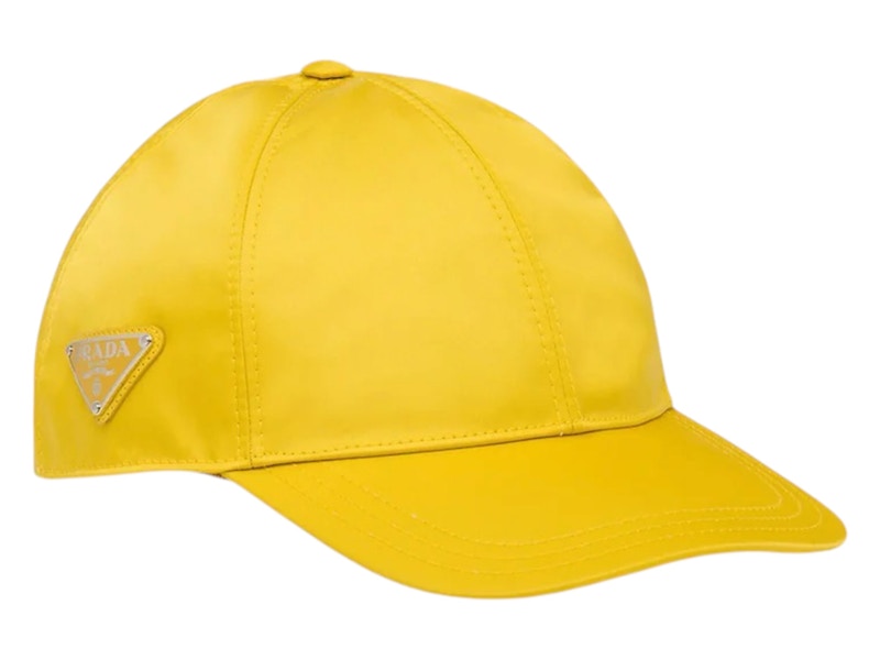 Prada Re-Nylon Logo Cap Geel