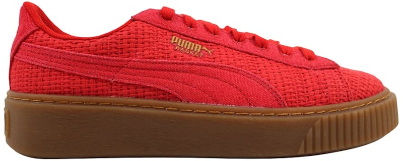 Puma Basket Platform Woven High Risk Rood